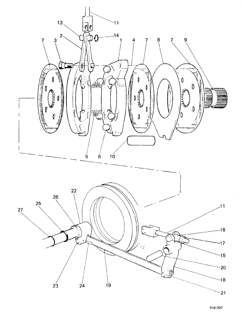 Схема запчастей Case 580F - (094) - BRAKES AND BRAKE LINKAGE (33) - BRAKES & CONTROLS