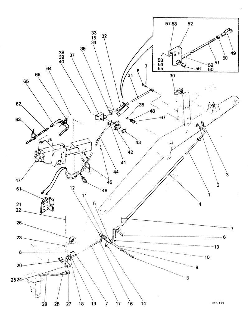 Схема запчастей Case 580F - (160) - LOADER POSITION CONTROLS, UP TO NO 3.736.447 (35) - HYDRAULIC SYSTEMS