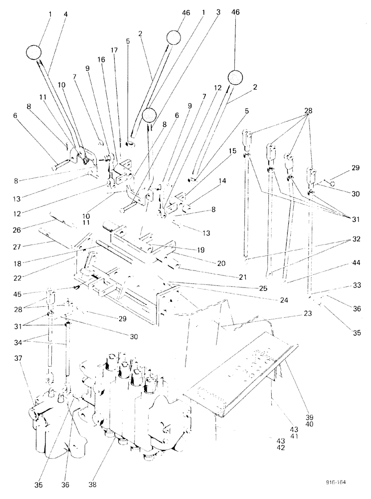 Схема запчастей Case 580F - (252) - AXIAL BACKHOE LEVERS AND CONTROLS (84) - BOOMS, DIPPERS & BUCKETS