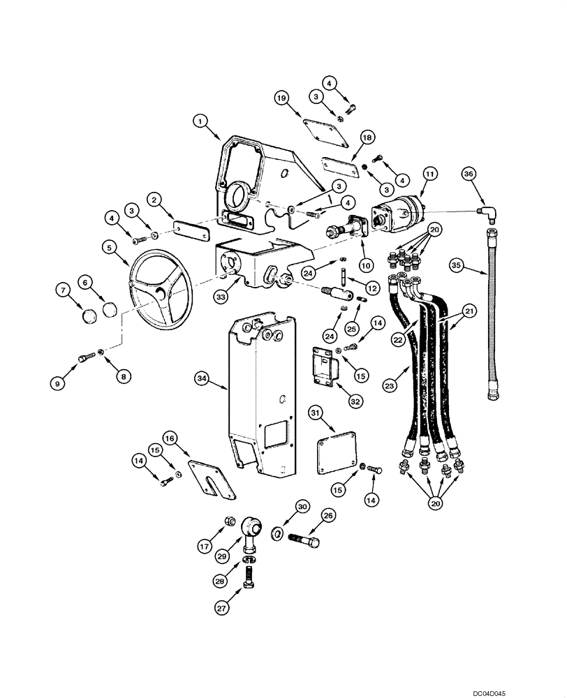 Схема запчастей Case 885 - (05.01[00]) - STEERING COLUMN - ASSEMBLY (05) - STEERING