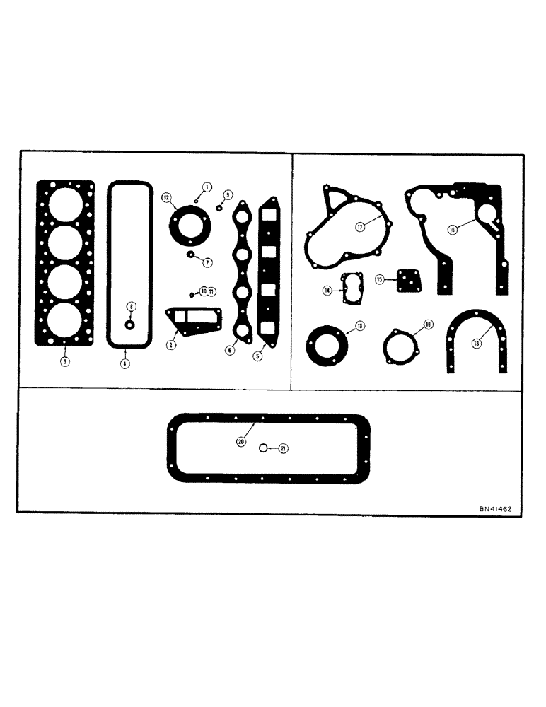 Схема запчастей Case 420C - (058[1]) - SERVICE GASKET SETS - DIESEL (01) - ENGINE