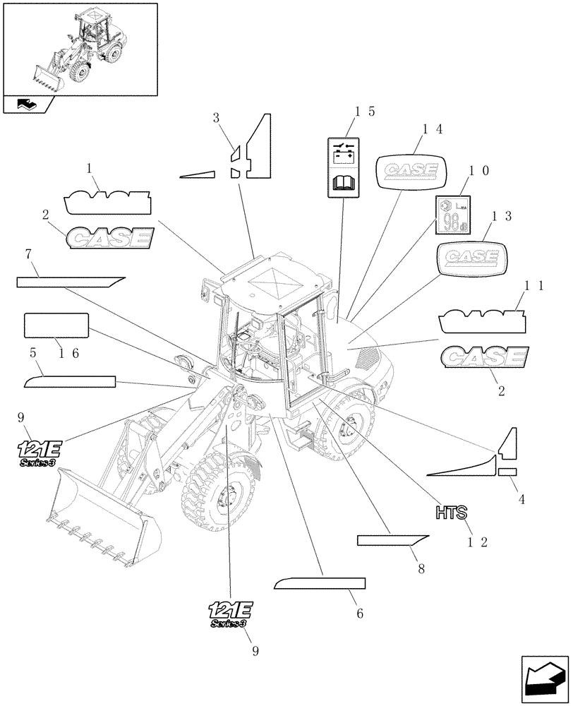 Схема запчастей Case 121E - (620/03[02]) - DECAL KIT DESIGN - EU - (HIGH SPEED) (08) - SHEET METAL/DECALS