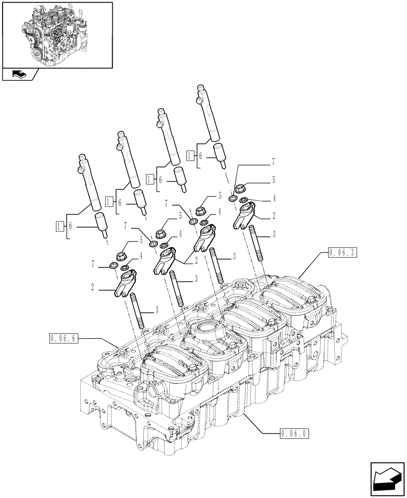 Схема запчастей Case 21E - (0.14.0[02]) - INJECTION EQUIPMENT - INJECTOR (01) - ENGINE