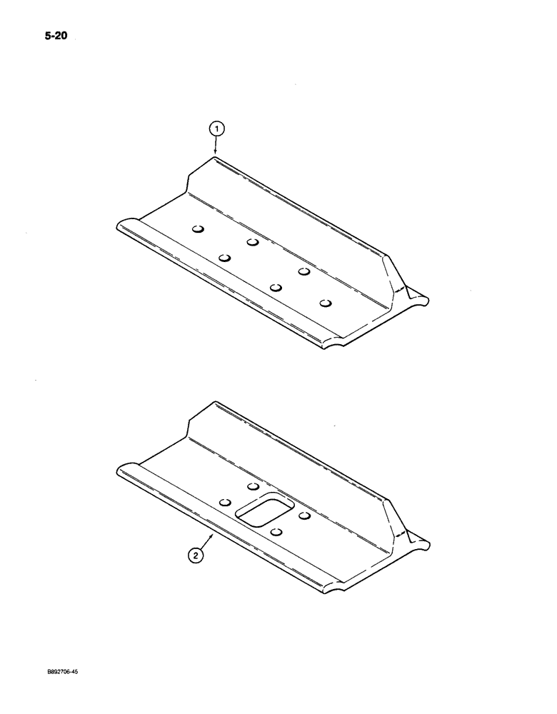 Схема запчастей Case 650 - (5-20) - TRACK SHOES, SINGLE GROUSER - CLOSED (11) - TRACKS/STEERING