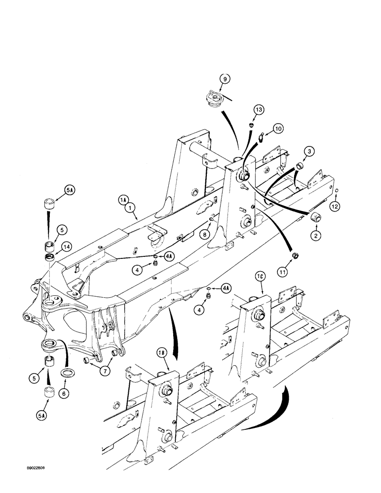 Схема запчастей Case 590 - (9-068) - CHASSIS (09) - CHASSIS/ATTACHMENTS