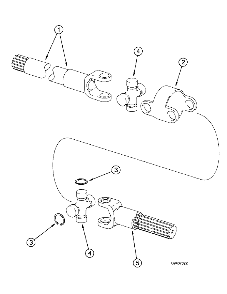 Схема запчастей Case 590SL - (6-010) - FRONT DRIVE AXLE, AXLE SHAFTS (06) - POWER TRAIN