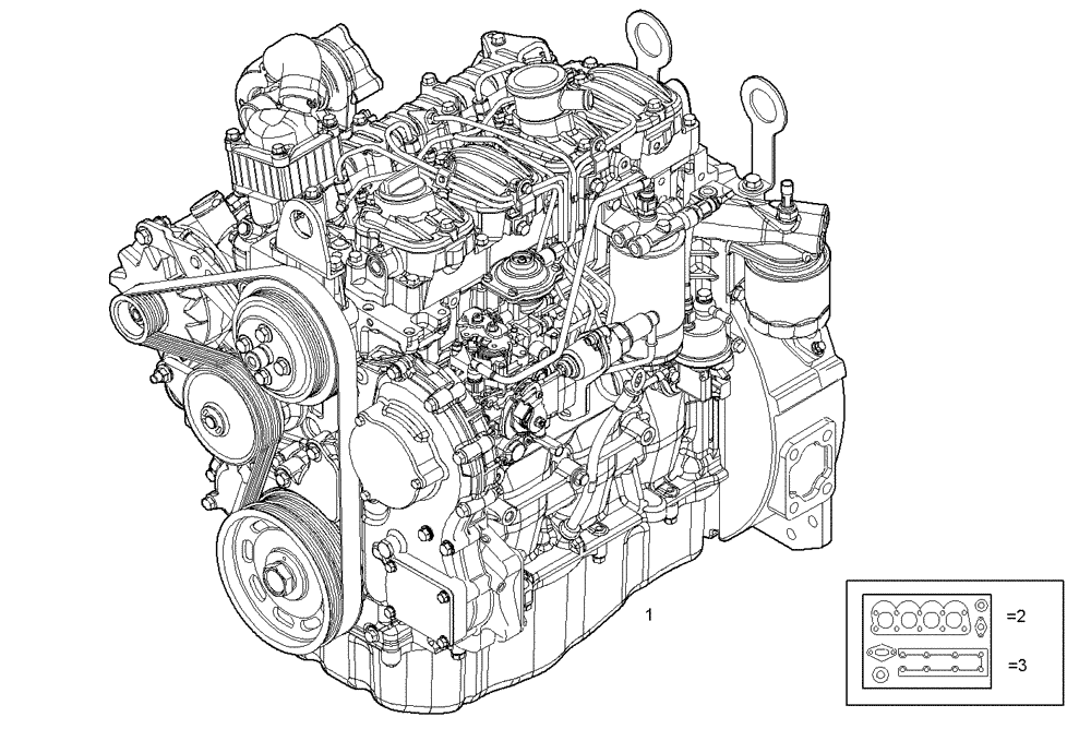 Схема запчастей Case F5CE9454G A001 - (0002.095) - COMPLETE ENGINE (10) - ENGINE