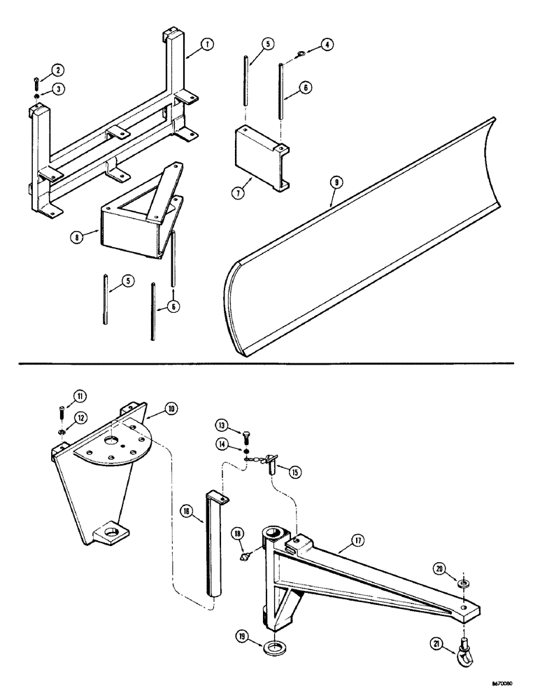 Схема запчастей Case 530 - (30) - ANGLING DOZER BLADE, OPTIONAL ON STANDARD MASTS ONLY (83) - TELESCOPIC SINGLE ARM
