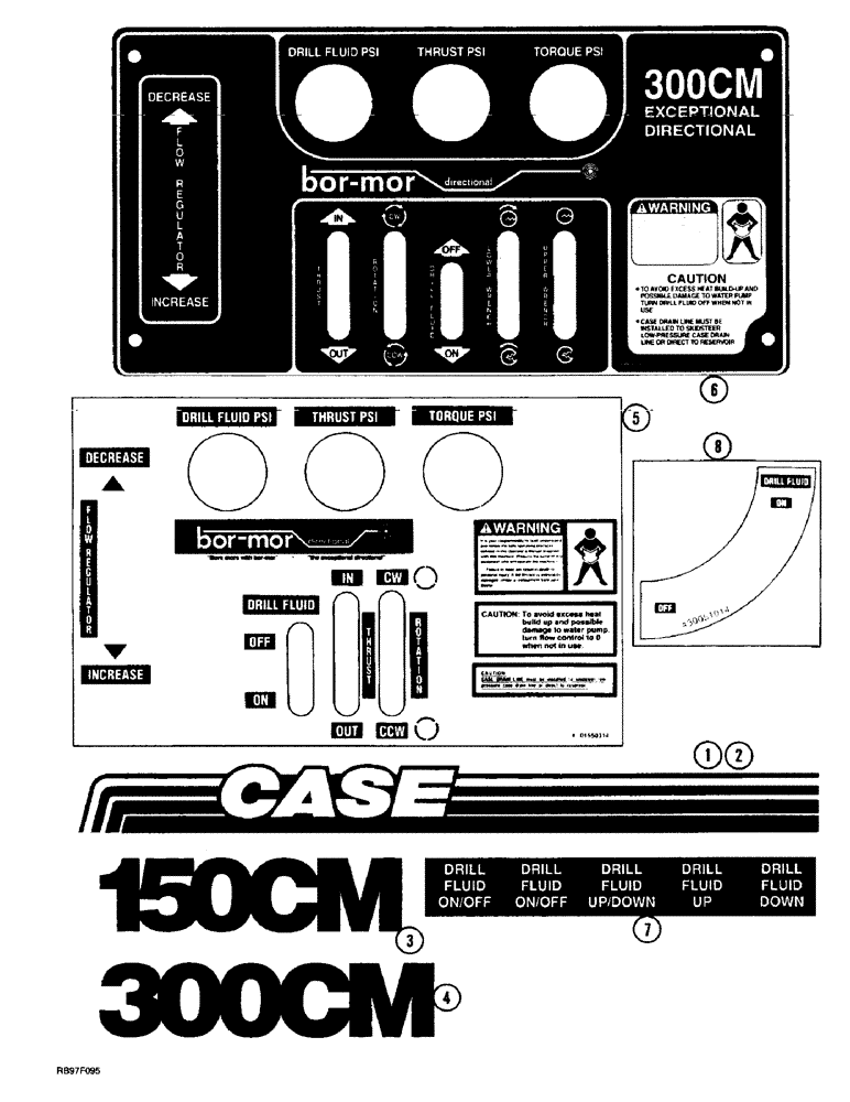 Схема запчастей Case 300CM - (9-40) - DECALS, MODEL DESIGNATION AND OPERATION 