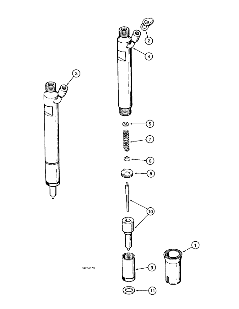 Схема запчастей Case 821B - (3-14) - FUEL INJECTION NOZZLE, 6T-830 ENGINE, PRIOR TO P.I.N. JEE0050601 (03) - FUEL SYSTEM