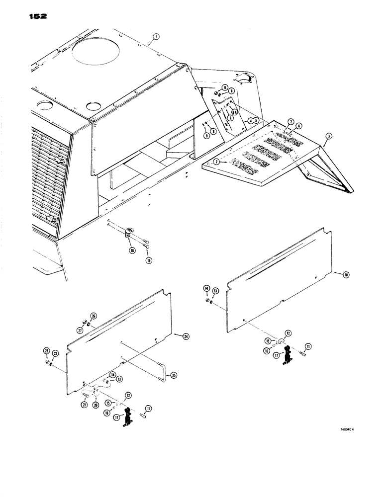Схема запчастей Case W14 - (152) - REAR FENDERS AND SIDE PANELS (09) - CHASSIS