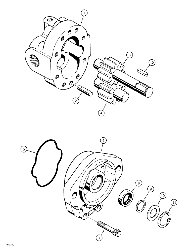Схема запчастей Case TF300 - (8-44) - HYDRA-BORER MOTOR ASSEMBLY, H654814 (08) - HYDRAULICS