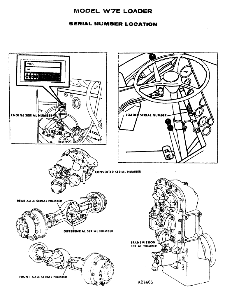 Схема запчастей Case W7E - (003) - SERIAL NUMBER LOCATION (00) - PICTORIAL INDEX