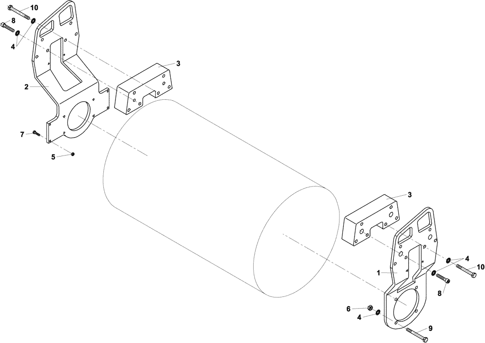 Схема запчастей Case DV204 - (12-71/4[01]) - ROLLER MOUNTING (12) - Chassis/Attachments