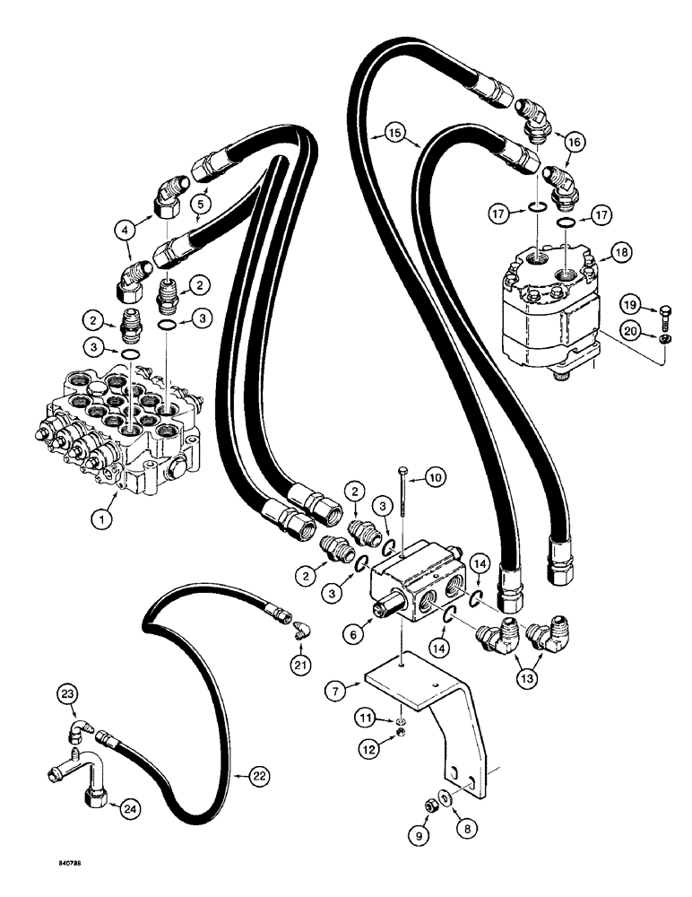 Схема запчастей Case 1187 - (172) - SWING MOTOR HYDRAULIC CIRCUIT (07) - HYDRAULIC SYSTEM