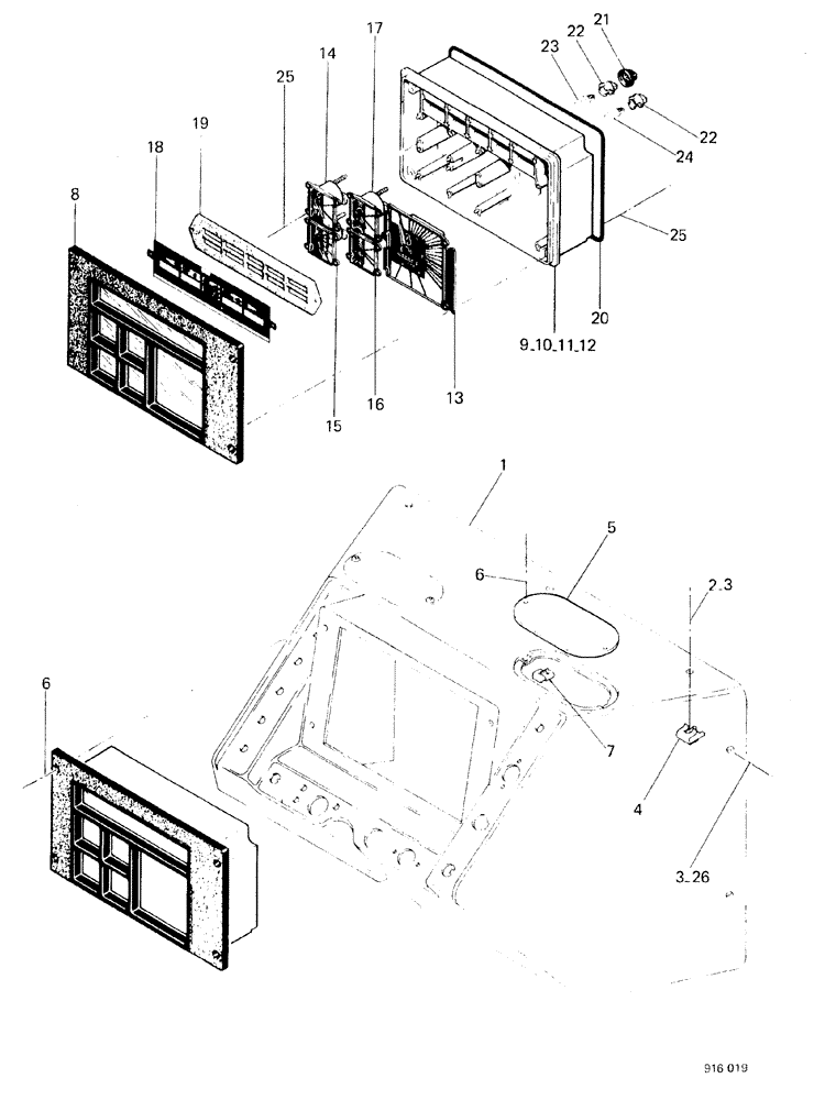 Схема запчастей Case 580F - (044) - ELECTICAL INSTRUMENT PANEL (55) - ELECTRICAL SYSTEMS