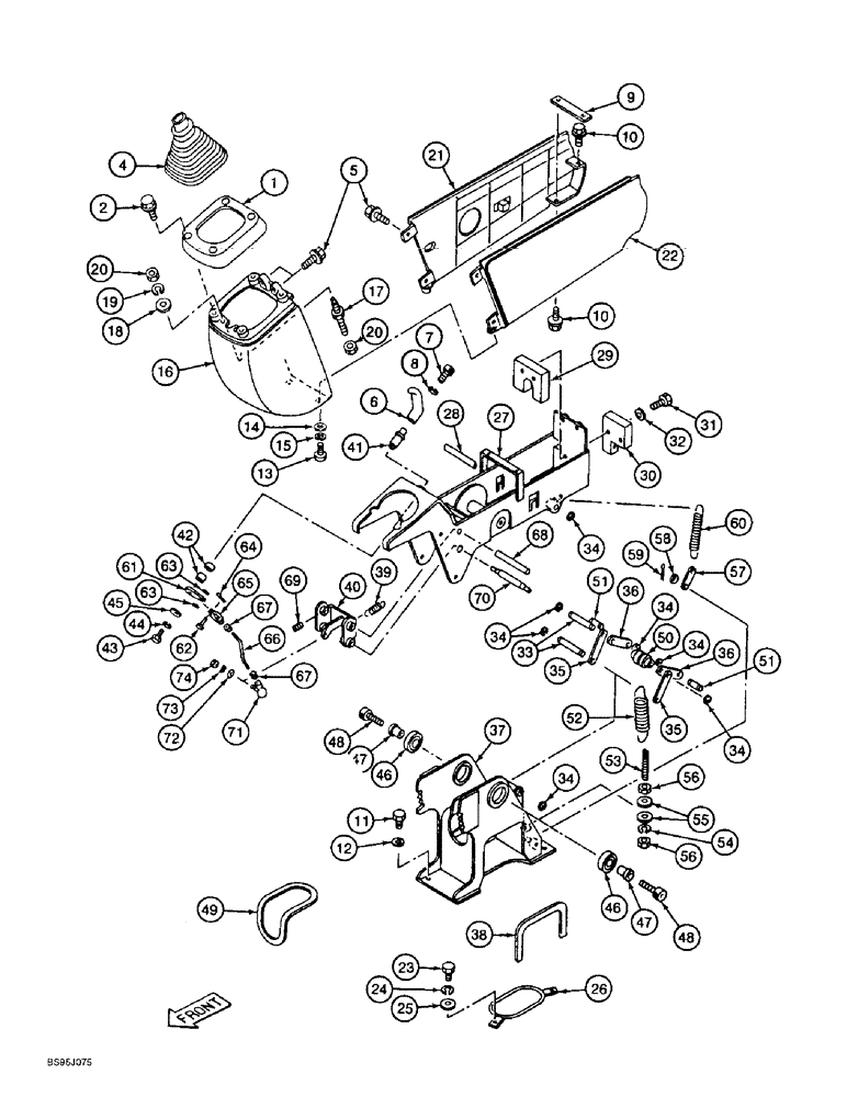 Схема запчастей Case 9010B - (9-030) - RIGHT-HAND CONTROL CONSOLE ASSEMBLY (09) - CHASSIS