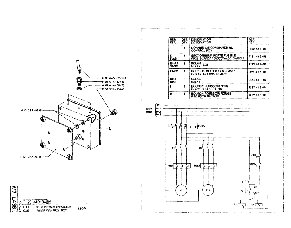 Схема запчастей Case 220B - (K17 L436.0) - CABLE WINDER CONTROL BOX - 550 V (05) - UPPERSTRUCTURE CHASSIS