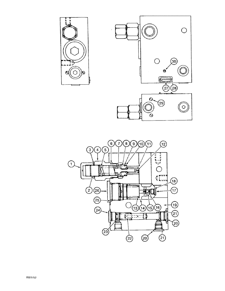 Схема запчастей Case 9030 - (8-70) - BOOM HYDRAULIC CIRCUIT, 153558A1 HOLDING VALVE ASSEMBLY (08) - HYDRAULICS