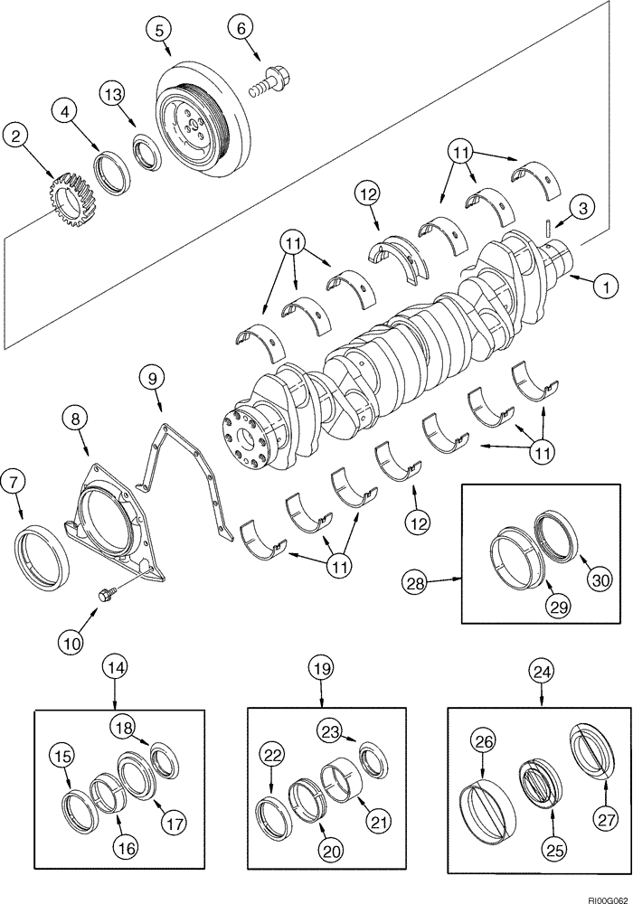 Схема запчастей Case CX330 - (02-20) - CRANKSHAFT (02) - ENGINE