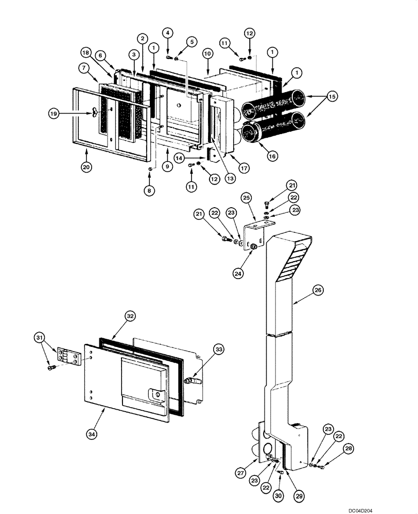 Схема запчастей Case 885 - (09.48[00]) - AIR CONDITIONING - INLET AIR FILTER (09) - CHASSIS