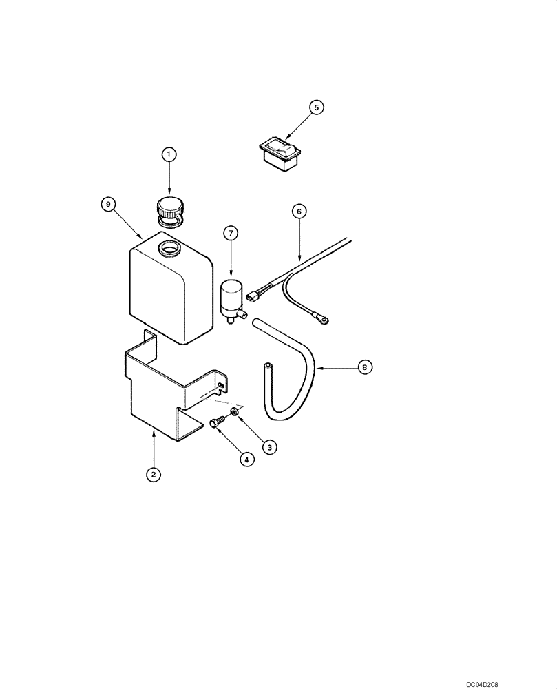 Схема запчастей Case 885 - (09.52[00]) - RESERVOIR - ASSEMBLY - OPTIONAL (09) - CHASSIS