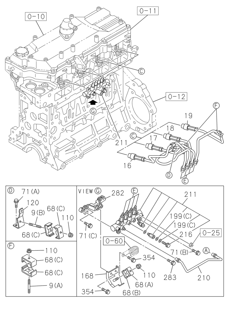 Схема запчастей Case CX210C LC - (10.218.04[02]) - FUEL SYSTEM (10) - ENGINE