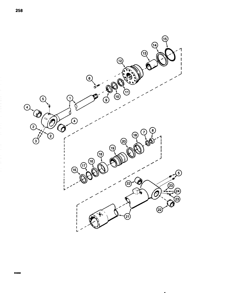 Схема запчастей Case 1080 - (258) - TOOL CYLINDER (35) - HYDRAULIC SYSTEMS