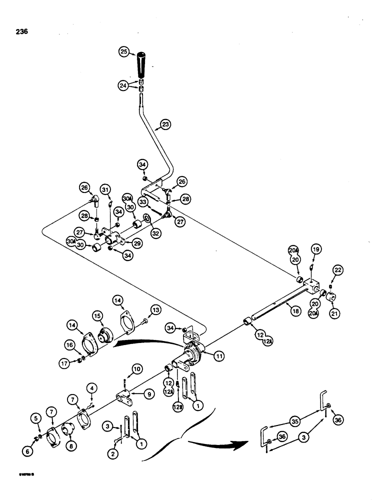 Схема запчастей Case 850C - (236) - EQUIPMENT CONTROL VALVE AND LEVERS, VALVES ARE STAMPED WITH CASE PART NO. (07) - HYDRAULIC SYSTEM