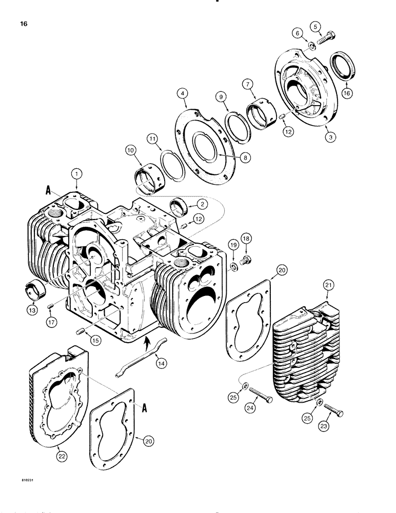 Схема запчастей Case 1816C - (016) - ENGINE BLOCK AND CYLINDER HEADS (02) - ENGINE