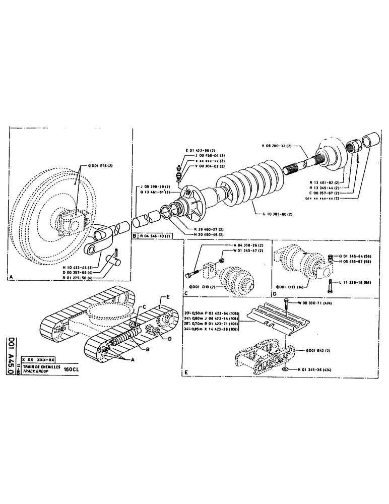 Схема запчастей Case 160CK - (084) - TRACK GROUP (04) - UNDERCARRIAGE