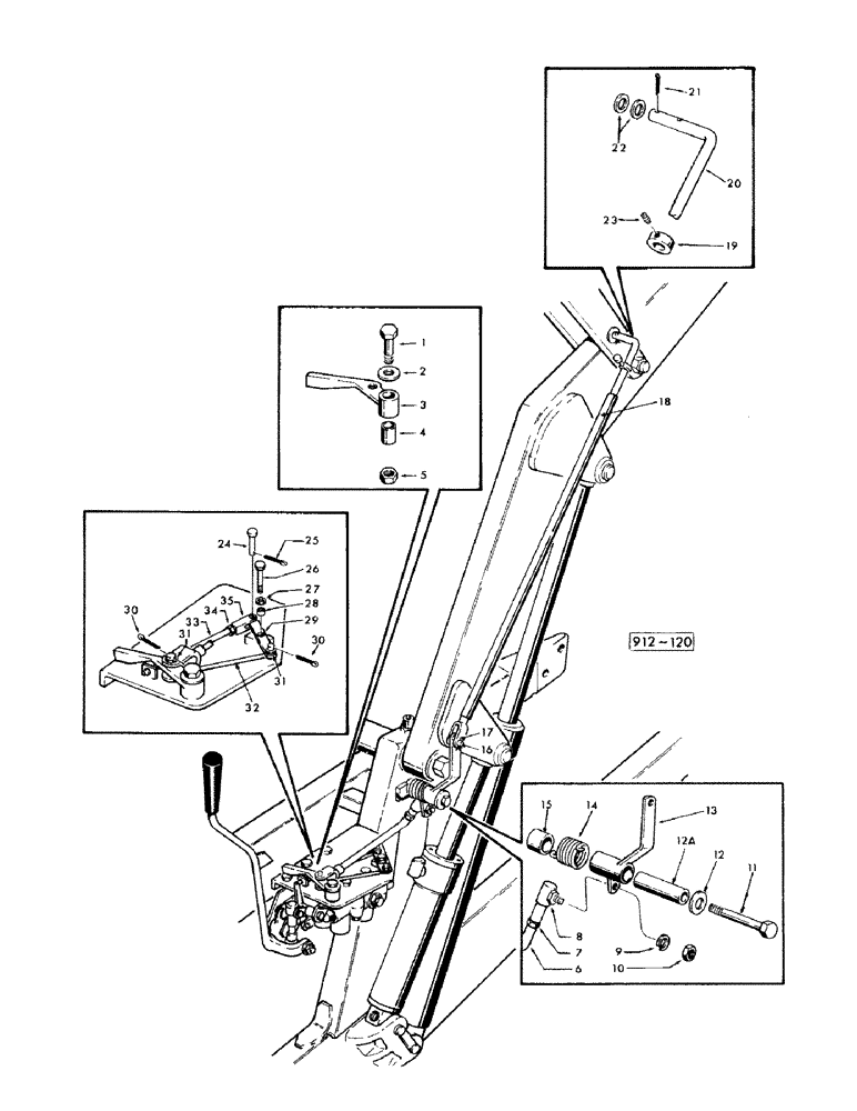 Схема запчастей Case 35 - (008) - ANTI ROLL BACK - RETURN TO DIG 