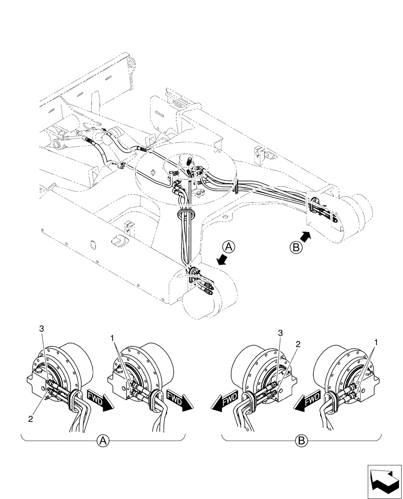 Схема запчастей Case CX50B - (02-013) - HYD LINES, PROPEL (35) - HYDRAULIC SYSTEMS