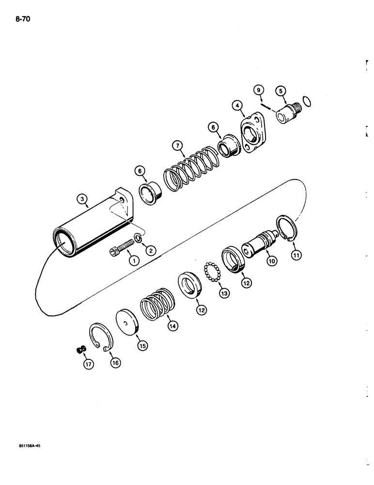 Схема запчастей Case 680L - (8-070) - LOADER CONTROL VALVE, LIFT SPOOL DETENT (08) - HYDRAULICS