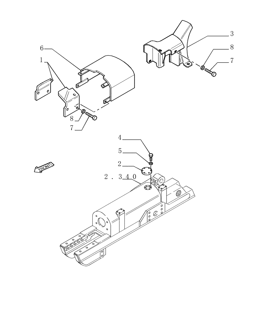 Схема запчастей Case 1850K - (2.348[01]) - TRACK GUARDS (04) - UNDERCARRIAGE