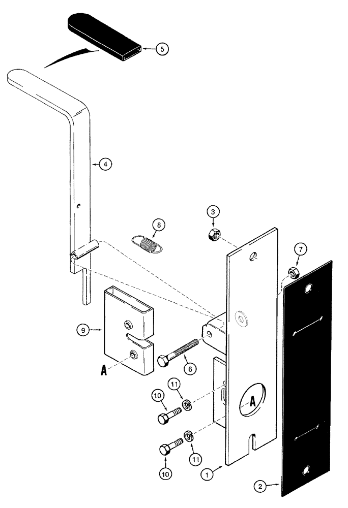 Схема запчастей Case 921B - (9-058) - ROTARY WINDOW LOCK (09) - CHASSIS/ATTACHMENTS