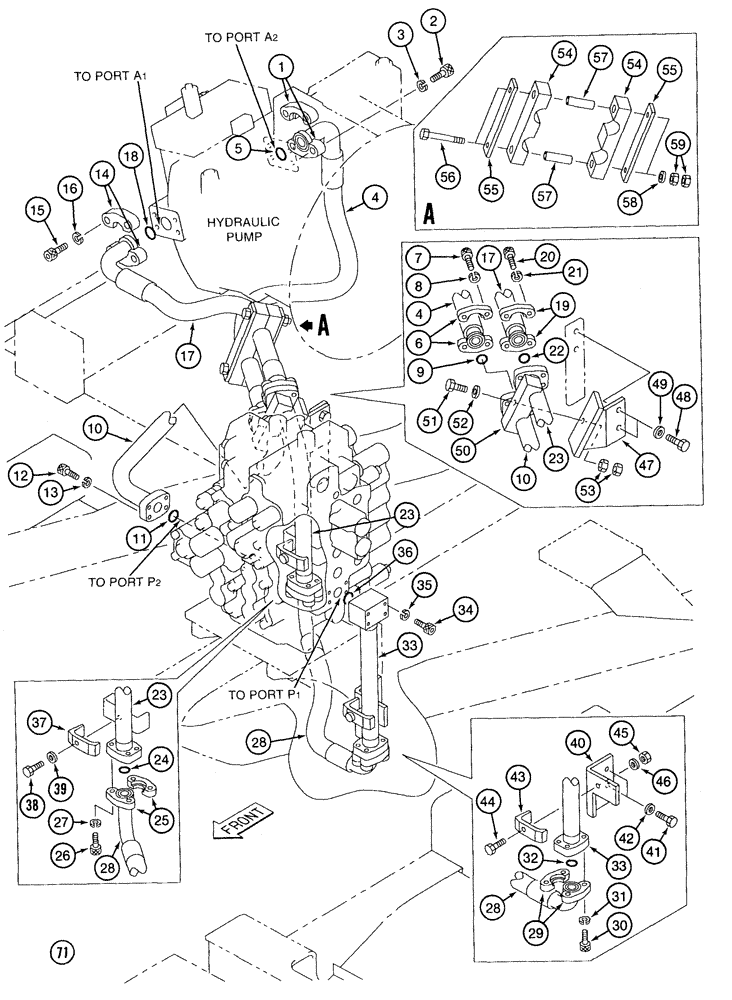 Схема запчастей Case 9050B - (8-008) - CONTROL VALVE SUPPLY LINES (08) - HYDRAULICS