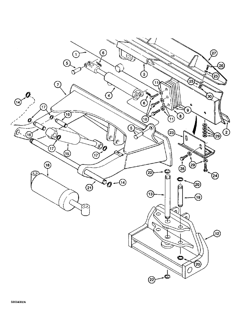 Схема запчастей Case 560 - (9-018) - BACKFILL BLADE, FRAME, AND MOUNTING (09) - CHASSIS/ATTACHMENTS