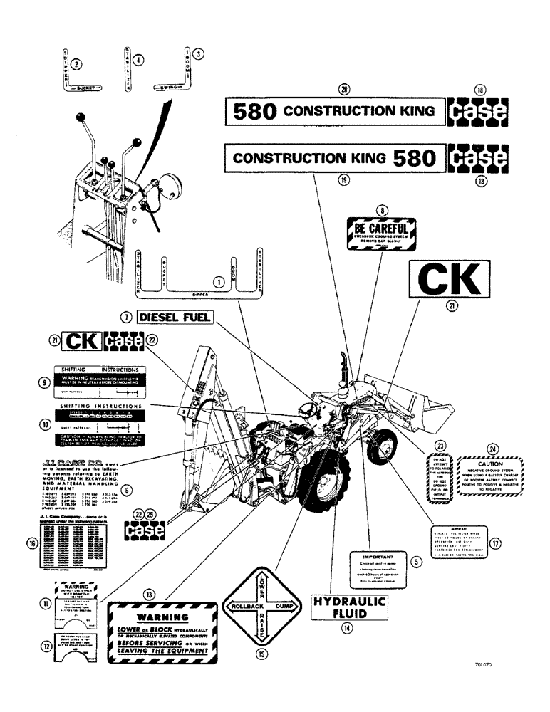 Схема запчастей Case 33S - (240) - DECALS (LATE PRODUCTION) 