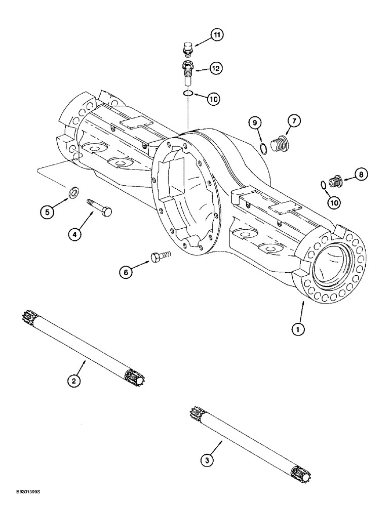 Схема запчастей Case 721B - (6-46) - REAR AXLE HOUSING (06) - POWER TRAIN