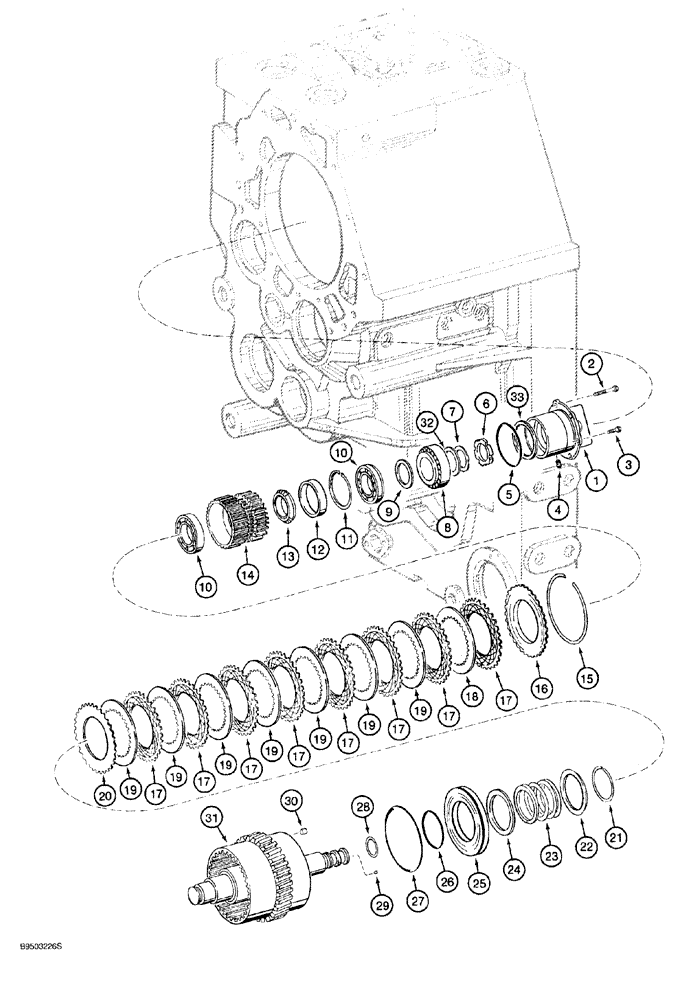 Схема запчастей Case 921 - (6-018) - TRANSMISSION ASSEMBLY L129883, LOW GEAR AND CLUTCH (06) - POWER TRAIN