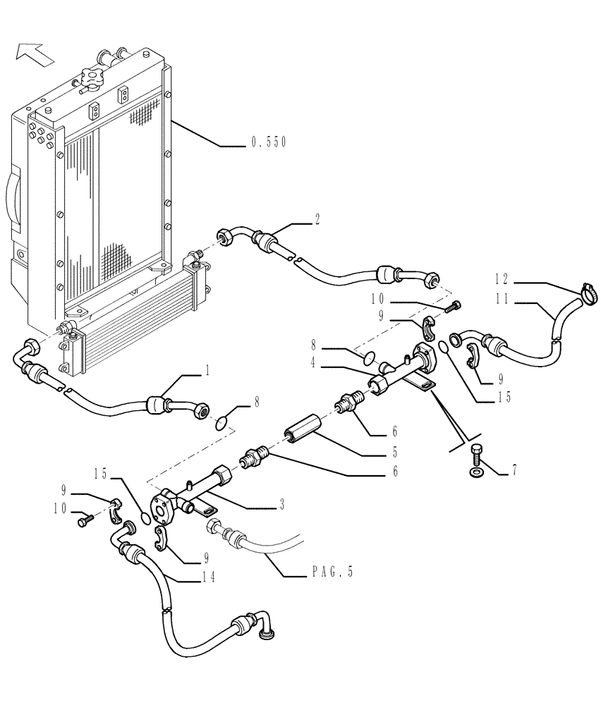 Схема запчастей Case 1850K - (3.434[04]) - HYDRAULIC SYSTEM PIPING (07) - HYDRAULIC SYSTEM/FRAME