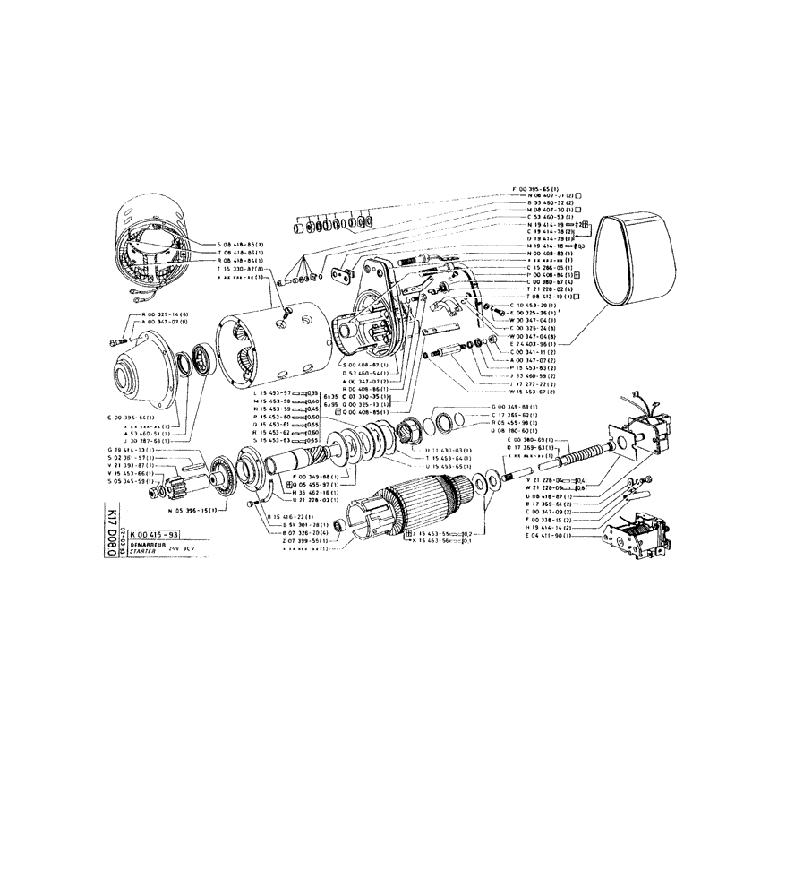Схема запчастей Case 220 - (246) - STARTER (06) - ELECTRICAL SYSTEMS