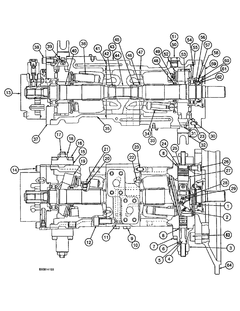Схема запчастей Case 9010 - (8-14) - 156803A1 HYDRAULIC PUMP (08) - HYDRAULICS
