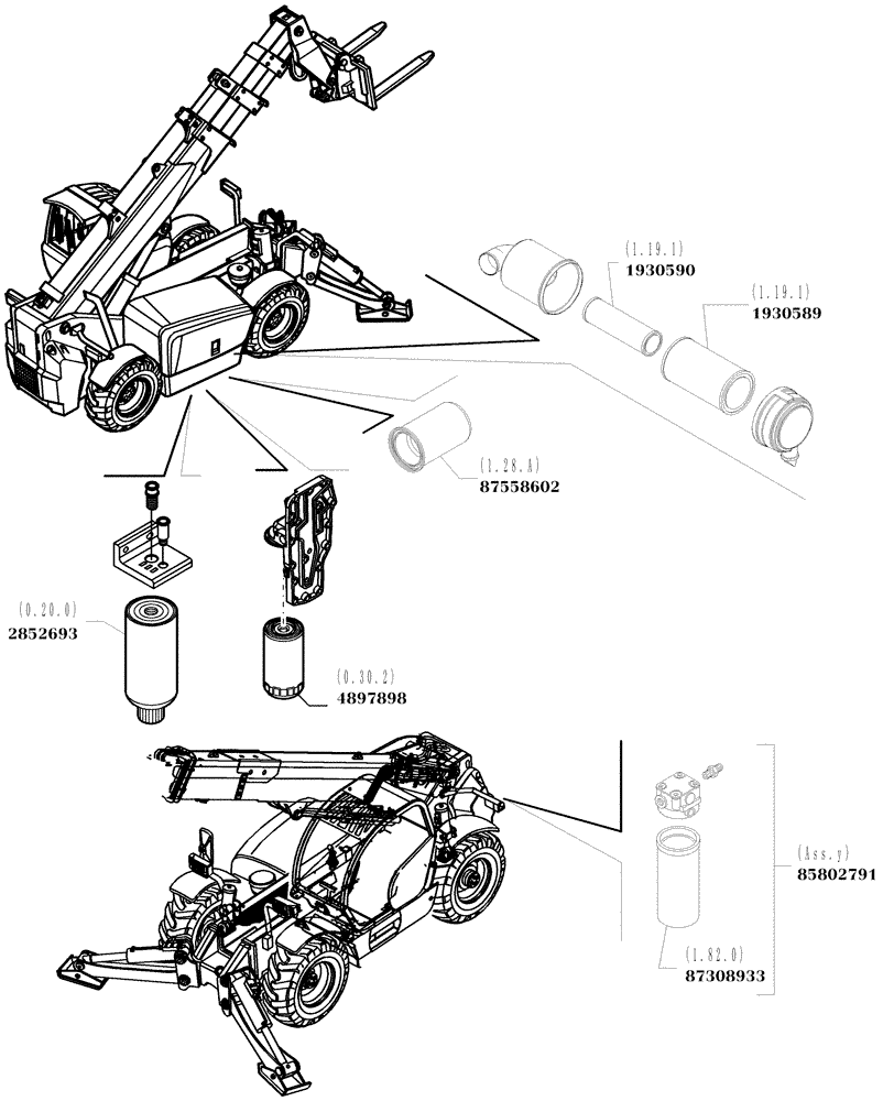 Схема запчастей Case TX742 - (0 - FILTERS[00]) - MAINTENANCE PARTS (05) - SERVICE & MAINTENANCE
