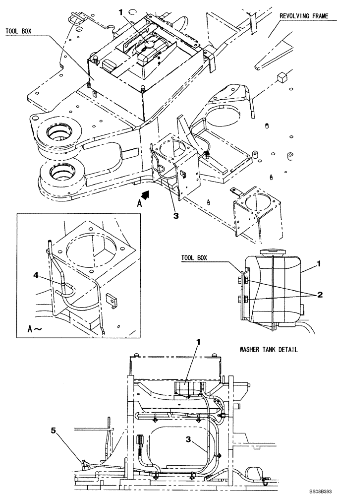 Схема запчастей Case CX80 - (04-10) - WINDSHIELD WASHER (04) - ELECTRICAL SYSTEMS