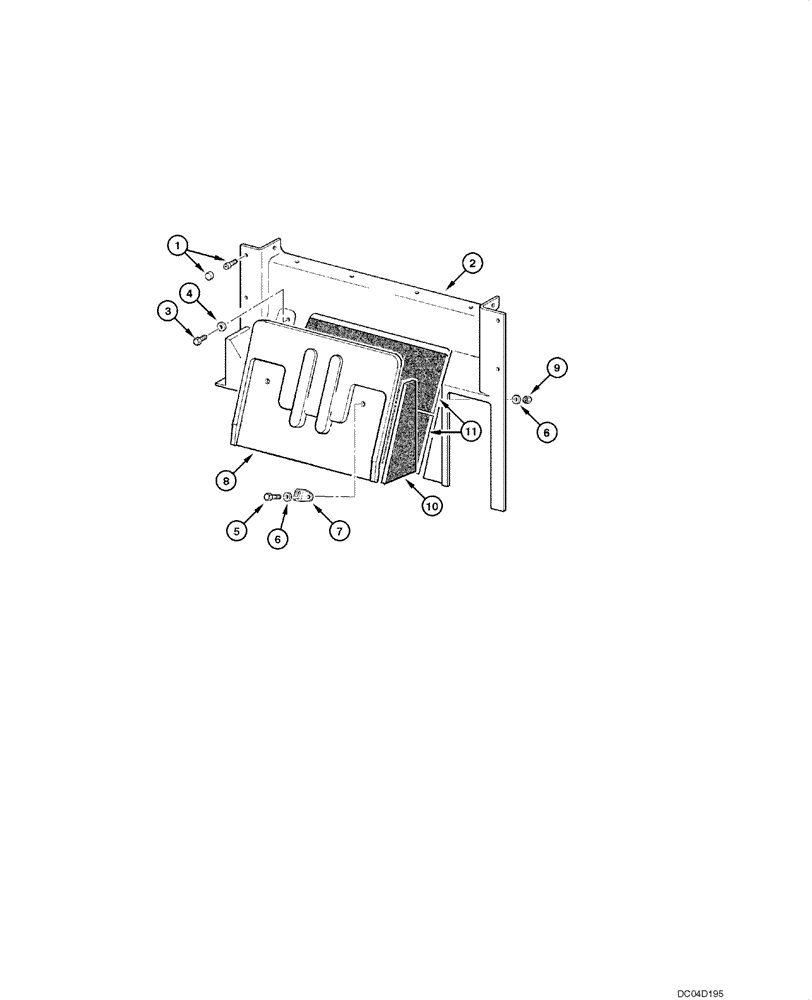 Схема запчастей Case 885 - (09.39[00]) - CAB - REAR UPHOLSTERY (09) - CHASSIS