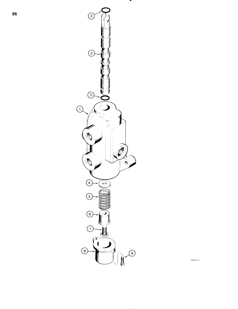 Схема запчастей Case 1816C - (096) - D75216 AUXILIARY HYDRAULIC CONTROL VALVE (08) - HYDRAULICS