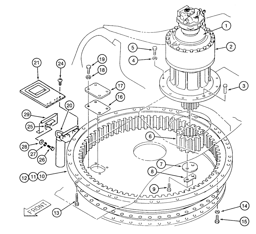 Схема запчастей Case 9050 - (9-03A) - TURNTABLE BEARING, P.I.N. DAC0500101 AND AFTER (09) - CHASSIS