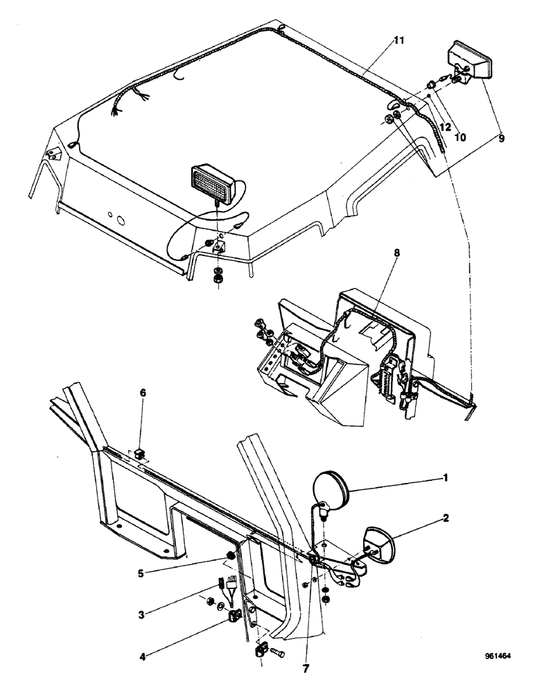 Схема запчастей Case 580G - (083A) - TRACTOR LAMP CIRCUIT - WITH CAB STARTING FROM NO. 3.808.597 (04) - ELECTRICAL SYSTEMS